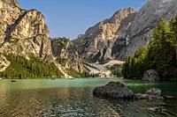 Lake Braies is a lake in the Prags Dolomites in South Tyrol, Italy.