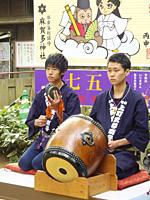 Japan, Sakura City, matsuri, festival, musicians,.