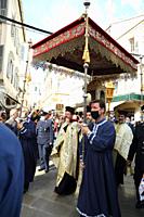 Religious celebration in Corfu, an island off Greece’s northwest coast in the Ionian Sea