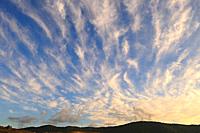 Twilight with clouds. Encinasola. Huelva provice. Andalusia. Spain