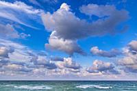Clouds over Black Sea in Shabla town and seaside resort in Dobrich Province, northeastern Bulgaria.
