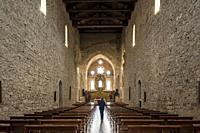 San Giovanni in Fiore, Cosenza district, Calabria, Italy, Europe, Florense abbey, interior of the Abbey in bare stone.