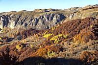 Mountain landscape near Durmitor National Park in autumn, Montenegro, Europe.