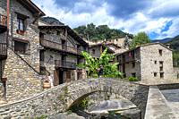 Beget village in La Garrotxa Natural Park Girona province Pyrenees Catalonia Spain.