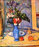 Stilleben mit blauer Vase 'Français: Le Vase bleu', is an oil painting on canvas 1887, by Artist Vincent van Gogh (1853â€“1890). Musée d'Orsay, Paris,...