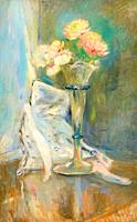 Berthe Morisot, Anemones roses is an oil painting on canvas 1891 - by Artist Berthe Morisot (1841–1895).