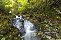 Beaver Brook Cascades on Beaver Brook in Kinsman Notch in the New Hampshire White Mountains during the autumn months. A segment of the scenic Appalach...