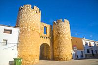 Medieval gate. Belmonte, Cuenca province, Castilla La Mancha, Spain.