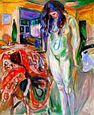 Edvard Munch, Model by the Wicker Chair is an oil painting on canvas between between from 1919 until 1921 - by Norwegian painter Edvard Munch (1863–19...