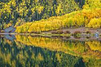 Fall on Crystal Lake San Juan Mountains Colorado. . Million Dollar Highway Ouray Colorado USA.