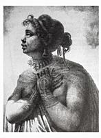 Nuku Hiva-.""Portrait dÂ´une femme de Nuku Hiva"" by Ignaz Sebastian Klauber, 1821. ( Bibliothéque Nationale et Universitaire de Stasbourg)..Nuku Hiva...