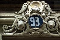 France-Nouvelle Aquitaine-Gironde- house number on a XIXc building at Bordeaux.