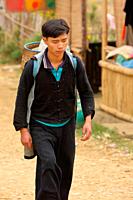 A Black Hmong young man in Sapa Vietnam. Lao Cai Province, Northern Vietnam.