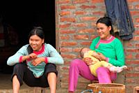 Mother breastfeeding baby, Sapa, vietnam