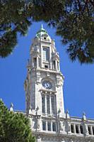 Europe, Portugal, Porto, Building of the Câmara Municipal (City Hall) of Porto showing the Bell-Tower.
