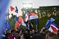 Emmanuel Macron was elected to a second term as French president. Celebration of his victory at the Champ de Mars in Paris, on April 24, 2022.