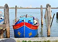 boat ""Romano"", Romano, lagoon, Torcello, church, basilica, campanile.