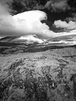An infrared image of Lonscale Fell in the English Lake District National Park, Cumbria, England.
