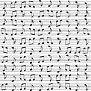 Pattern of music notes on a white background.