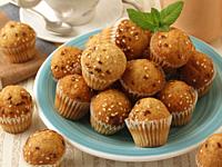 Mini cupcakes with seeds.