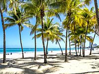 Isla Verde Beach on the Atlantic Ocean in the Metropolitan Area of San Juan in Carolina Puerto Rico,.