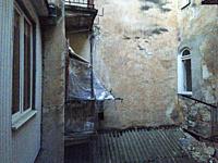 Lviv, Ukraine. Facades and Wall of a Residential Building Down Town.