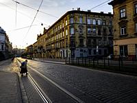 Lviv, Ukraine. Due to the Russian Ivasion of Ukraine most cities and towns are in lockdown during the night, to protect civilians agianst bombing and ...