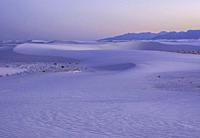 Blue hour after sun has set and twilight approaches, White Sands National Park, New Mexico.