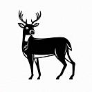 Retro woodcut style illustration of a white-tailed buck deer, whitetail or Virginia deer, a medium-sized deer native to North and South America side v...