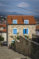 Charming Varoš neighbourhood on the slopes of Marjan Hill, Split, Croatia.