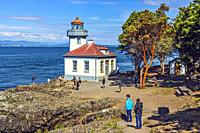 The Lime Kiln Lighthouse on the west side of San Juan Island in Northwestern Washington.