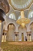 The main prayer room at Sheikh Zayed Mosque. Abu Dhabi. United Arab Emirates.