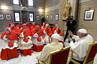 Vatican City, Vatican, 27 August 2022.  New cardinals with Pope Francis meet with Pope Emeritus Benedict XVI