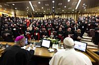Vatican City, Vatican, 29 August 2022. Closed-door meeting of Pope Francis with the cardinals in the New Synod Hall to reflect on the Apostolic Consti...
