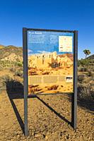 Ryan Ranch historic site interpretive sign, Joshua Tree National Park, California USA.
