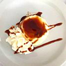 Creme caramel with toffee syrup and cream. Spain.