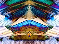 Abstract and colorful image that shows geometric shapes with bright colors.