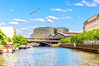Spree river and Berlin centre, picturesque view, Germany.