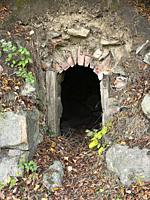 Abandoned earth cellar that was previously used for storing food for the farms people in Snogeholm, Sjöbo municipality, Scania, Sweden, Scandinavia.