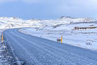 Winter Icelandic Road Trip near Krysuvikurkirkja, Capital Region, Iceland, Europe.