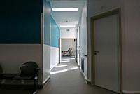 a hospital corridor.