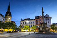 Ostrava, Czech Republic : View of the main square of Ostrava's old town at sunset. .