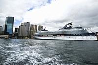 Cruise ship in Sydney Harbour. Sydney, New South Wales, Australia.