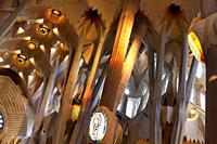 La Sagrada Familia Basilica. Barcelona. Spain.The Basilica and Expiatory Church of the Holy Family is a large Roman Catholic church in Barcelona, desi...