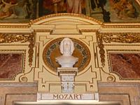 Vienna (Austria). Bust of Mozart inside the Vienna State Opera.