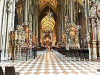 Vienna (Austria). Central nave of St. Stephen's Cathedral in the city of Vienna.