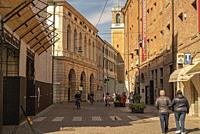Rovigo, Italy 22 April 2022: Rovigo city center scene.