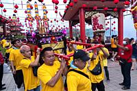 The 15th Day of Chinese New Year Lunar Year 2023 Celebration (Cap Goh Meh) in Siniawan Old Town, Sarawak, East Malaysia, Borneo. Cap Goh Meh marks the...