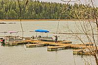 Small boat dock at Fish Lake in southern Oregon.
