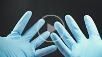 Detail of Medical gloves black background